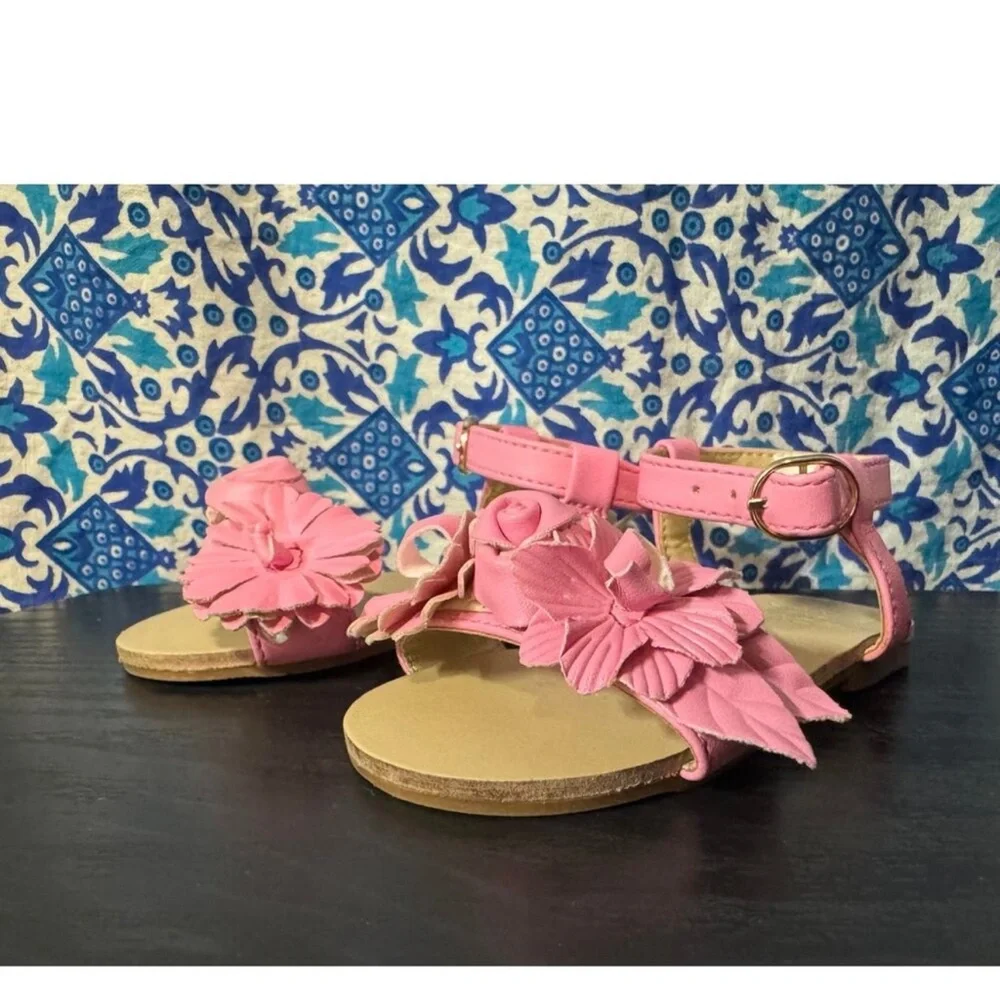 Janie and Jack pink flower sandals - Picture 5 of 6